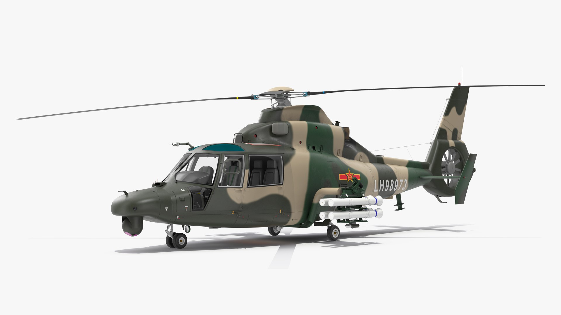 Military Harbin Z-9WZ with Missile 3D model preview