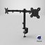 3D Dual Monitor Arm model