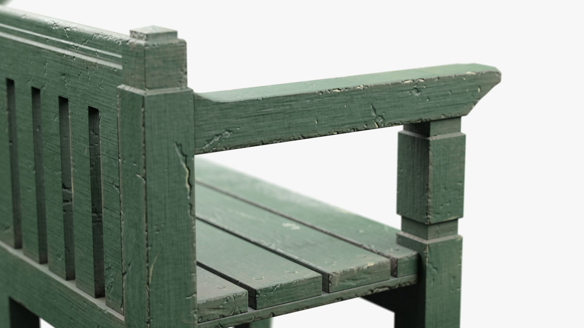 Green Wooden Bench 3D Model - TurboSquid 2154823