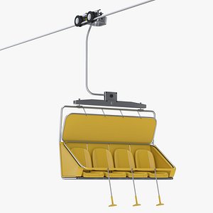 Ski Lift- 4 Places 3D