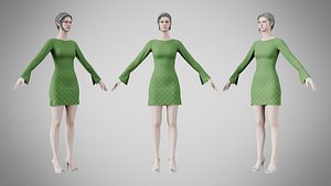 3D Dress 51 Fern Green model
