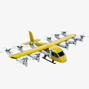 Wisk Gen6 Flying Taxi EVTOL PBR model