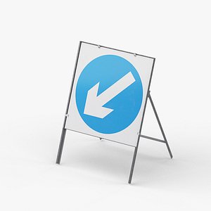 Keep Left Square Road Sign model