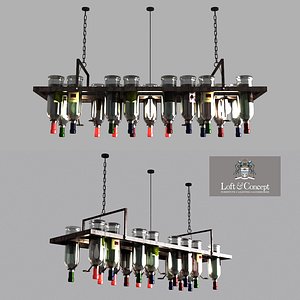 3D bottle bar rectangle model