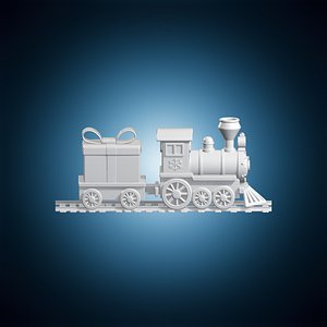 Christmas Train Engine Locomotive 3D Print Model 3D model