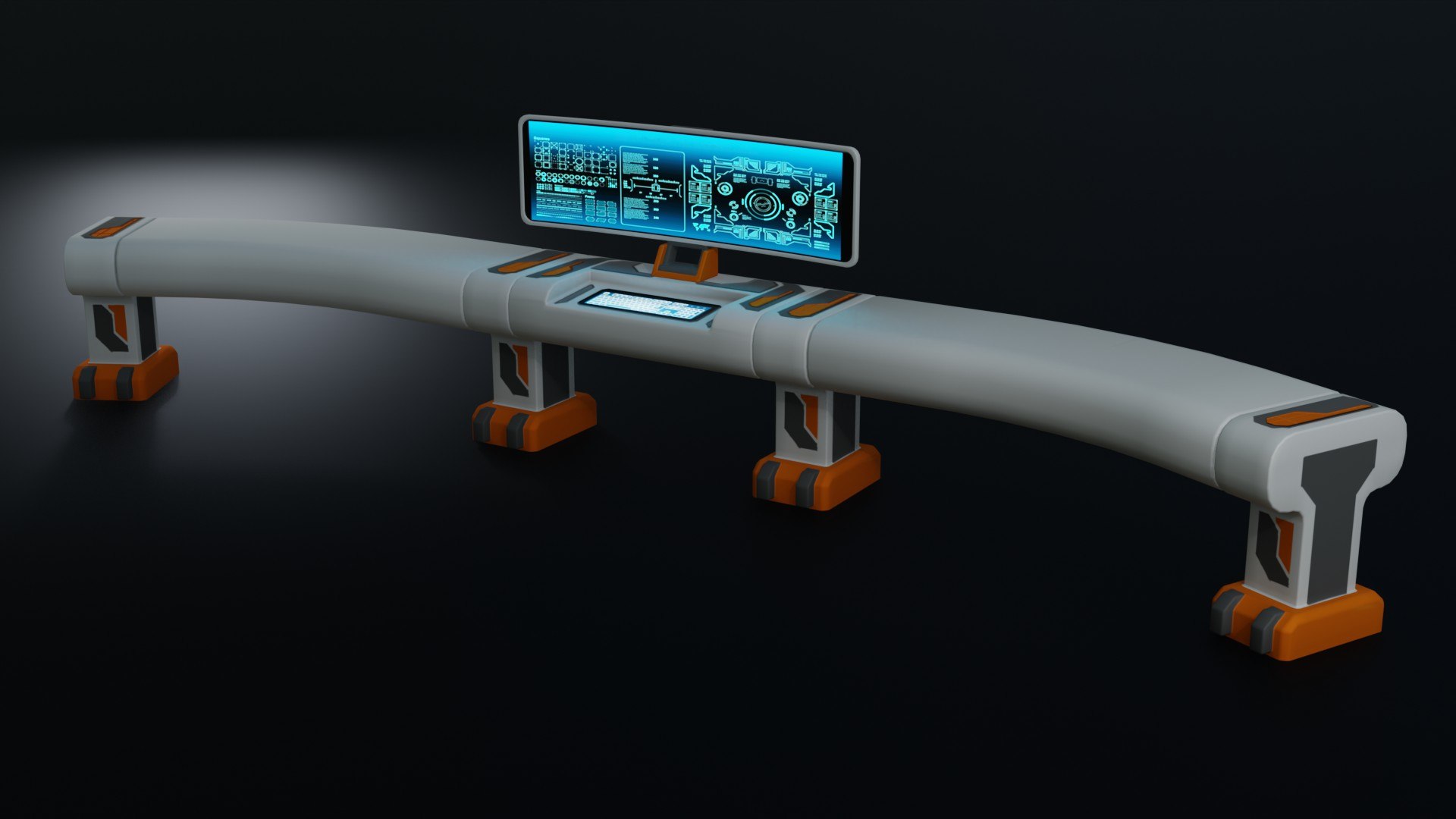 3D Sci-fi Workspace - Low Poly - Game Ready - PBR - TurboSquid 2288852