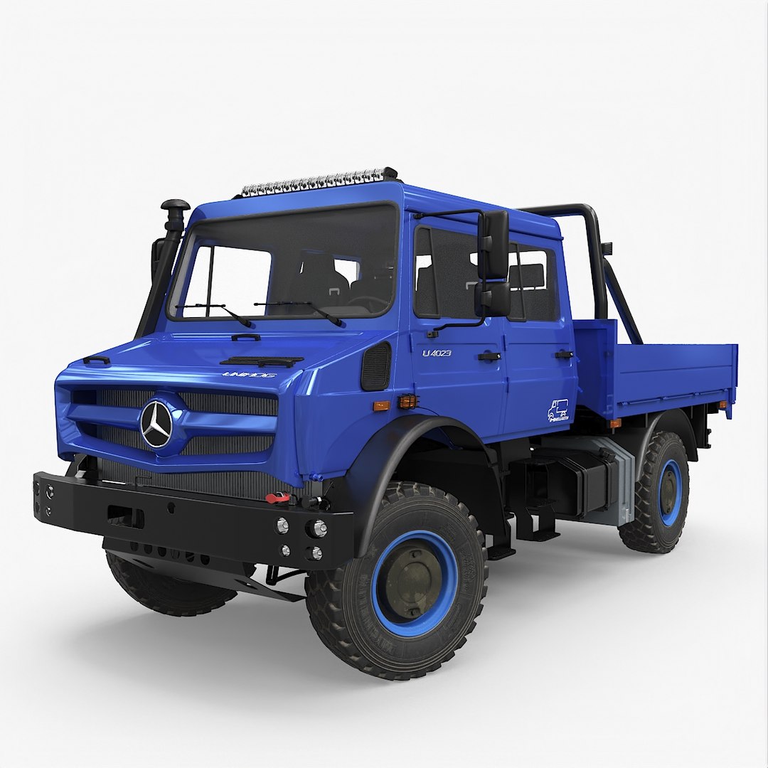 Mercedes Benz Unimog 4023 Off Road Vehicle Rigged for Cinema 4D 3D model preview
