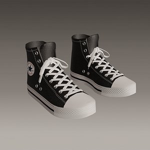 Converse sneakers All Star - Low poly - 02