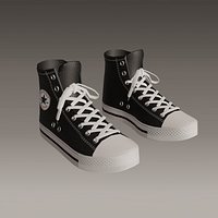 Converse sneakers All Star - Low poly - 02