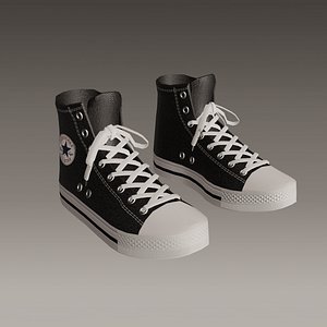Converse sneakers All Star - Low poly - 02