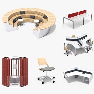3D Office furniture collection 01 model