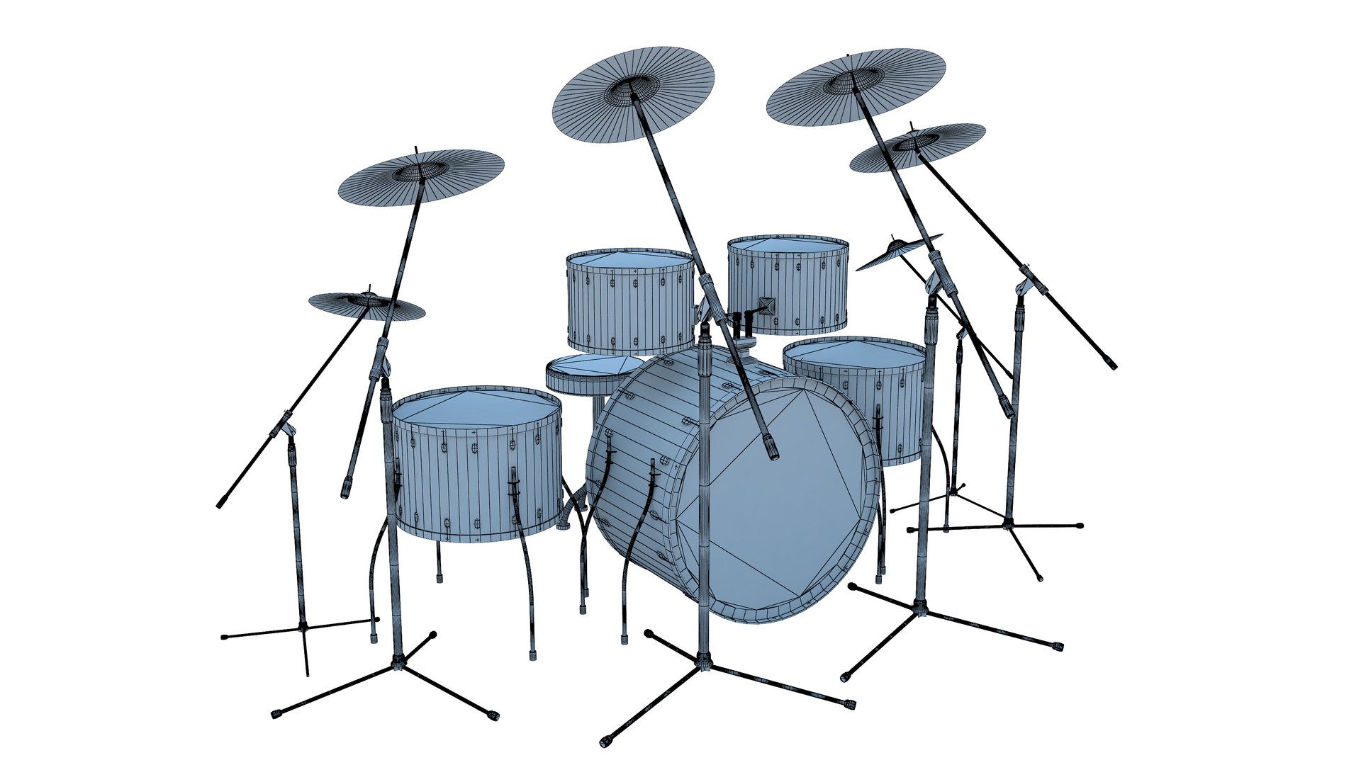 3D drum set - TurboSquid 1573340