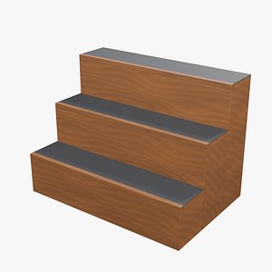 Three-Tier Wooden Product Display - 900 x 600 x 650 mm 3D