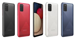 3D model Samsung Galaxy A02s All Colors Low Poly
