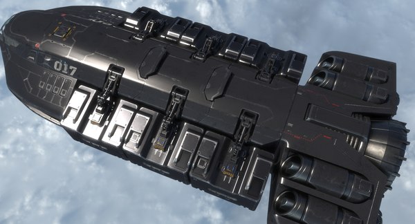 3D model sci-fi spaceship pbr cargo - TurboSquid 1288287