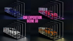 Car Exposition - Showroom Render Scene 3D model