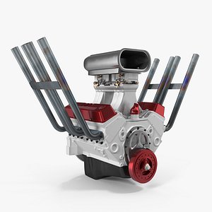 Hot Rod V8 Engine 3D Model