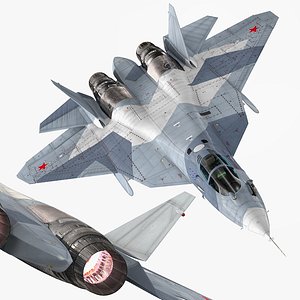 Stealth Multirole Fighter SU 57 Animated 3D model