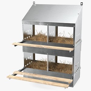 4-Hole Metal Chicken Nesting Box 3D model