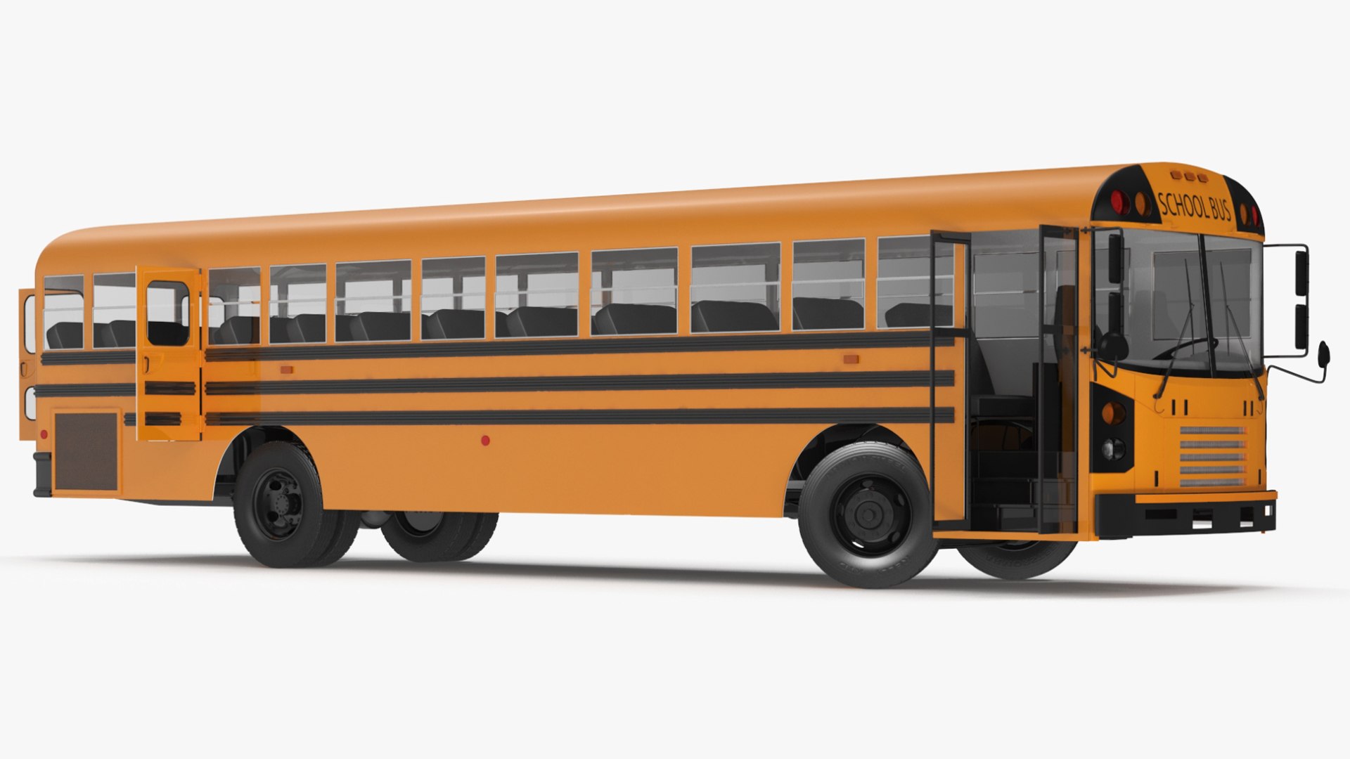 Electric School Bus Rigged for Maya 3D model preview