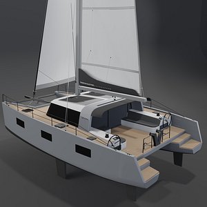 3D Vaan R4 Aluminium Electric Catamaran 3D Model model