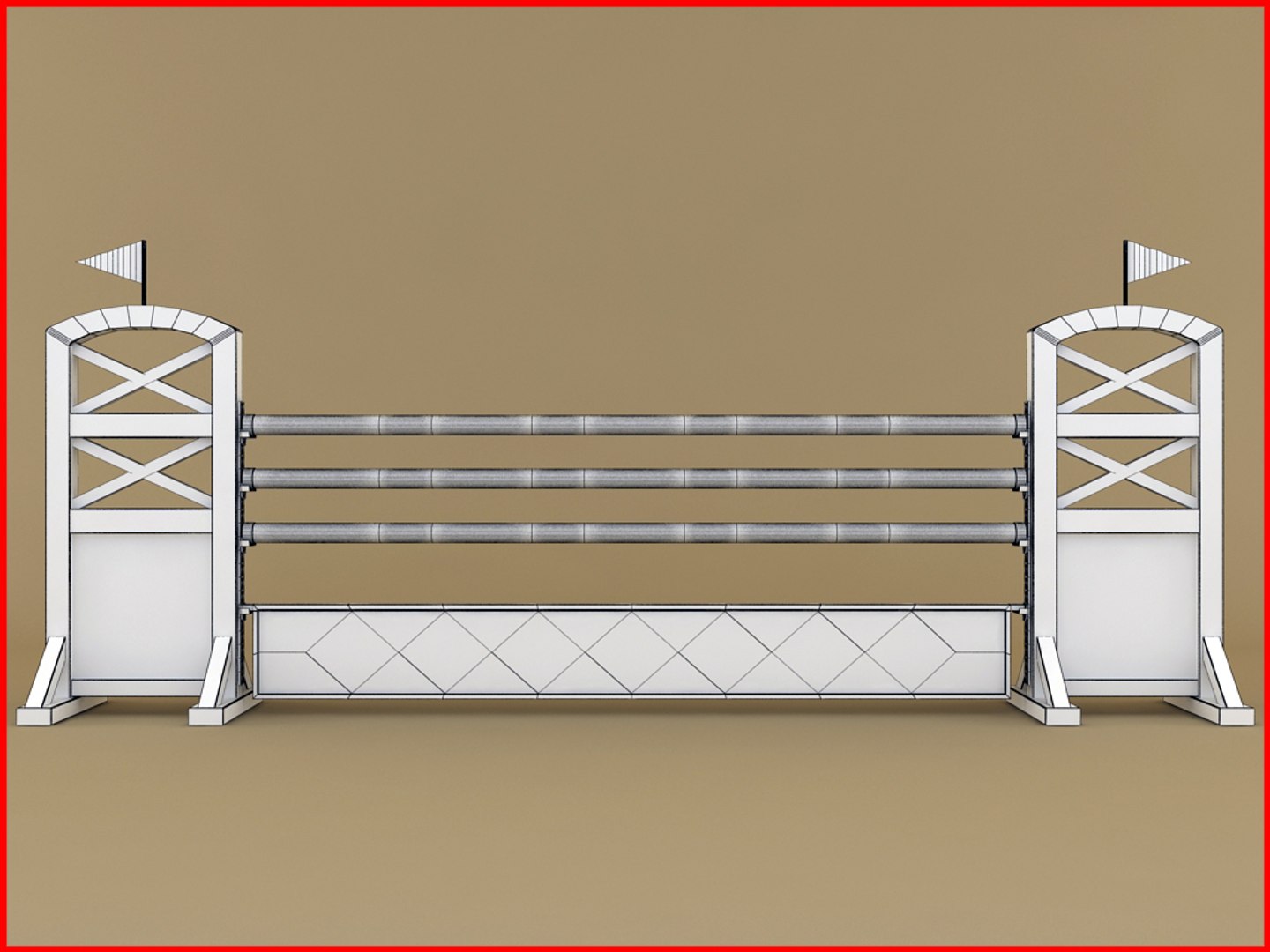 horse jumping obstacle 3d model