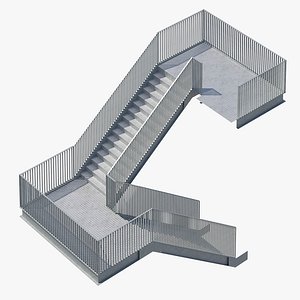 Metal Modular Industrial Staircase Builder set 3D model