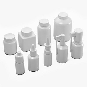 Set of 3d medical preparations model