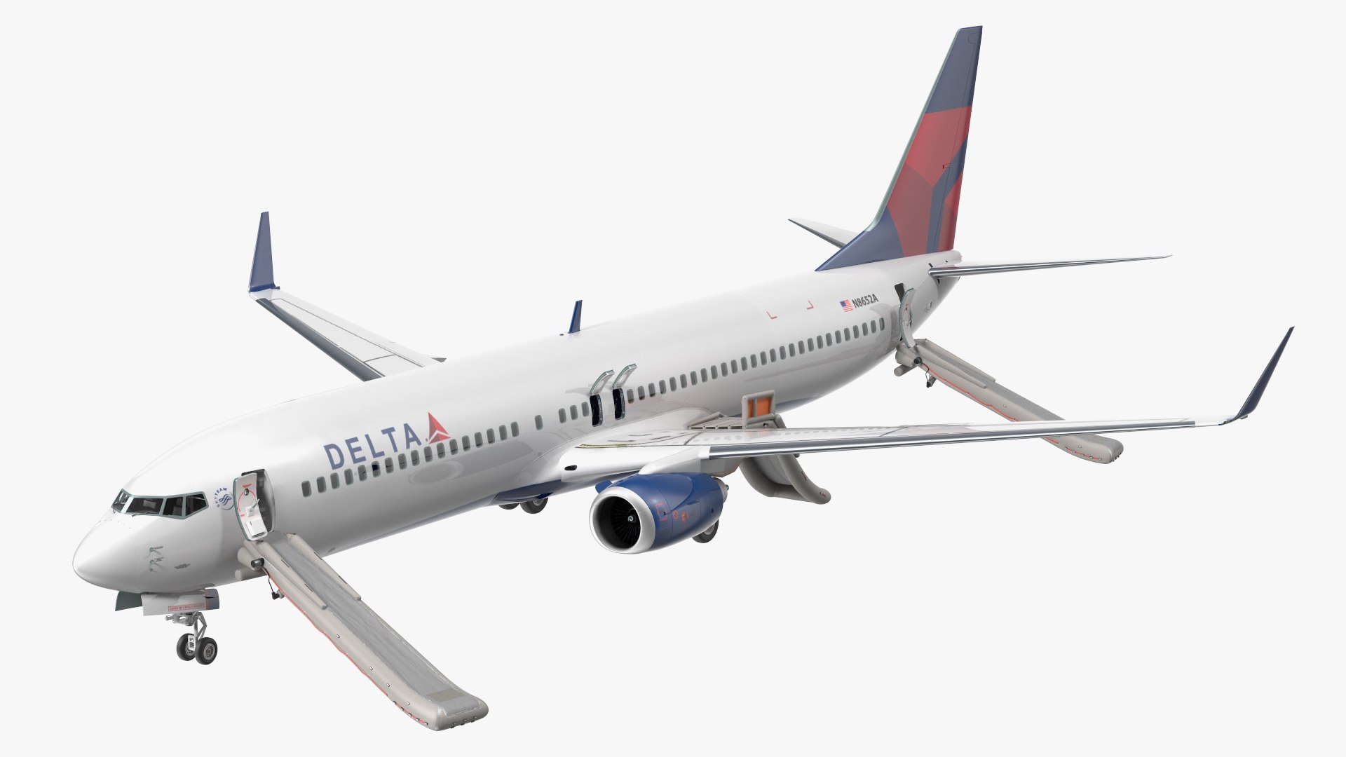 Boeing 737 900 ER Delta with Inflatable Evacuation Sliders model ...