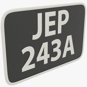 Retro Car License Plate V4