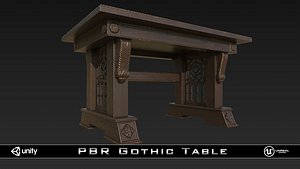 3d model pbr gothic table