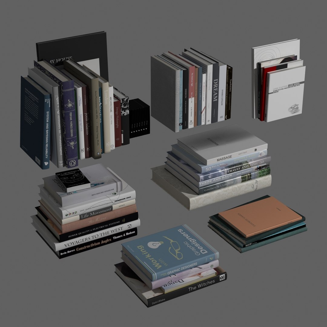 3d realistic books