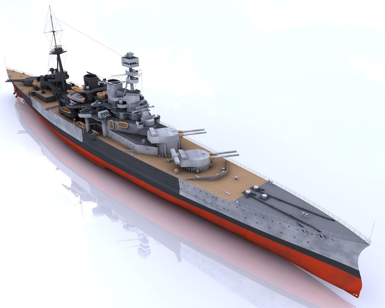 Navy Battle Ship 3d Model