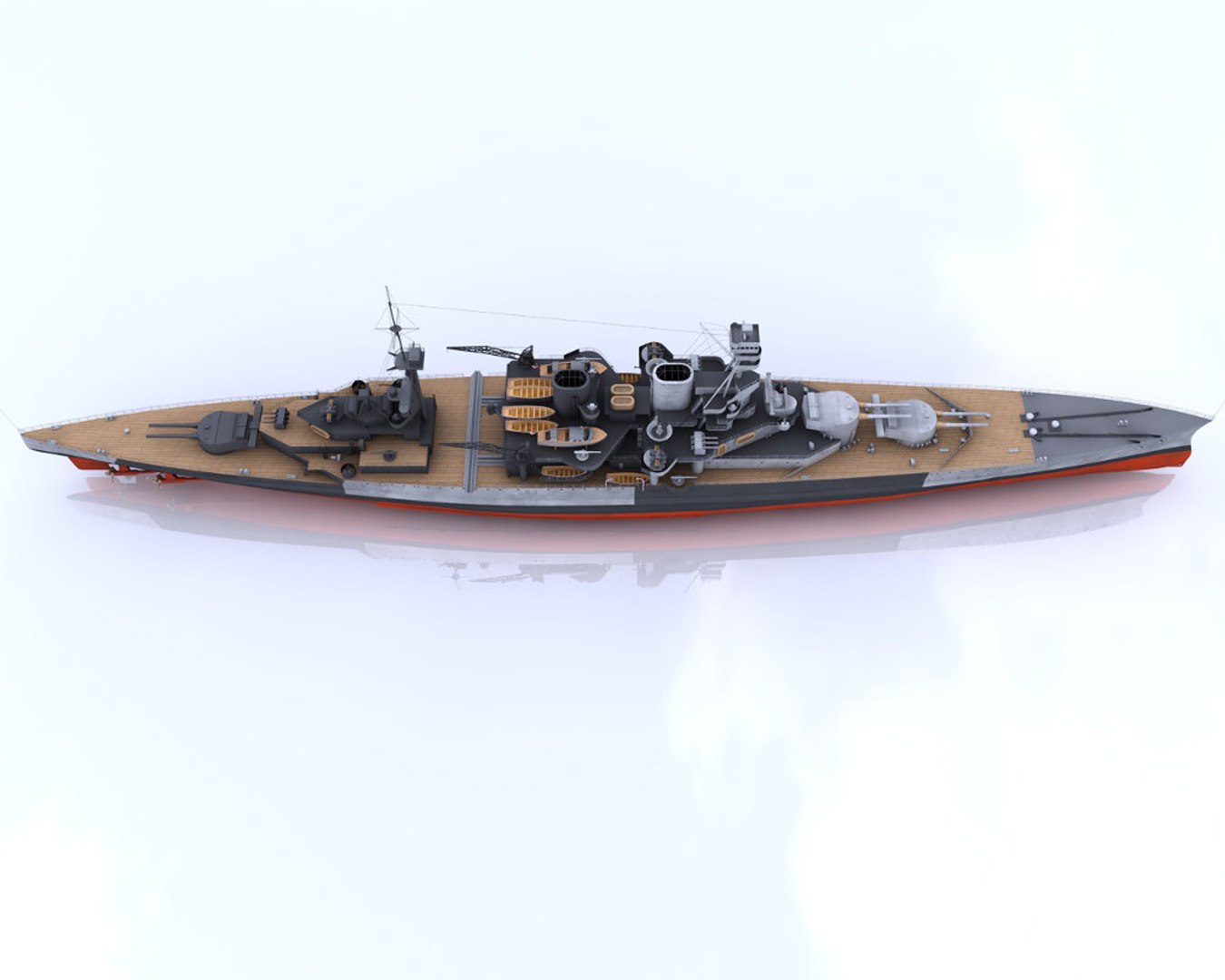 Navy Battle Ship 3d Model