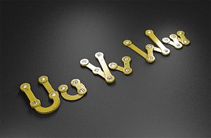 uvw rusty metal alphabet letters 3D model