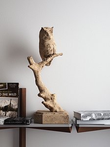 3D model woodland wisdom owl sculpture