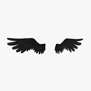 Angel Wings Black - Low poly