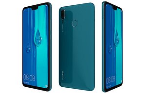 3D model Huawei Y9 2019 Blue Low Poly