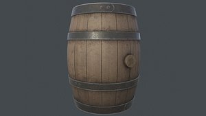 wood barrel wooden 3D
