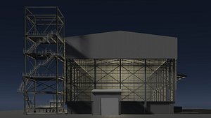 Industrial factory building 25i28 3D model
