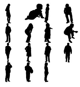 people silhouettes 3d 3ds