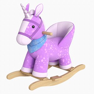 3D Baby unicorn rocking chair 03