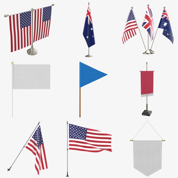 3D Flags PBR model