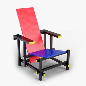 Red and Blue Chair 3D model