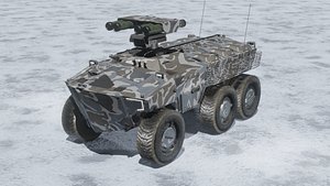 Sci-fi APC ATGM winter camouflage