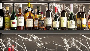 Large cabinet with alcohol 3D model