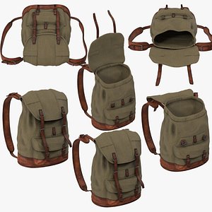 3d 6 poses travel backpack model