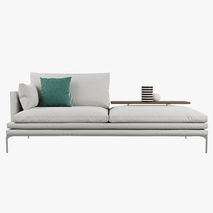 3D Zanotta William 1330-211 Pt Off-White Fabric Couch