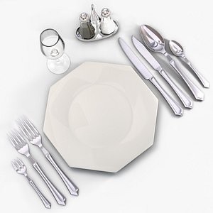 fork oyster knife 3d c4d