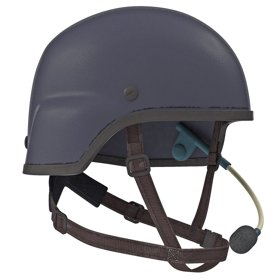 Tactical Helmet with Headset 3D model preview